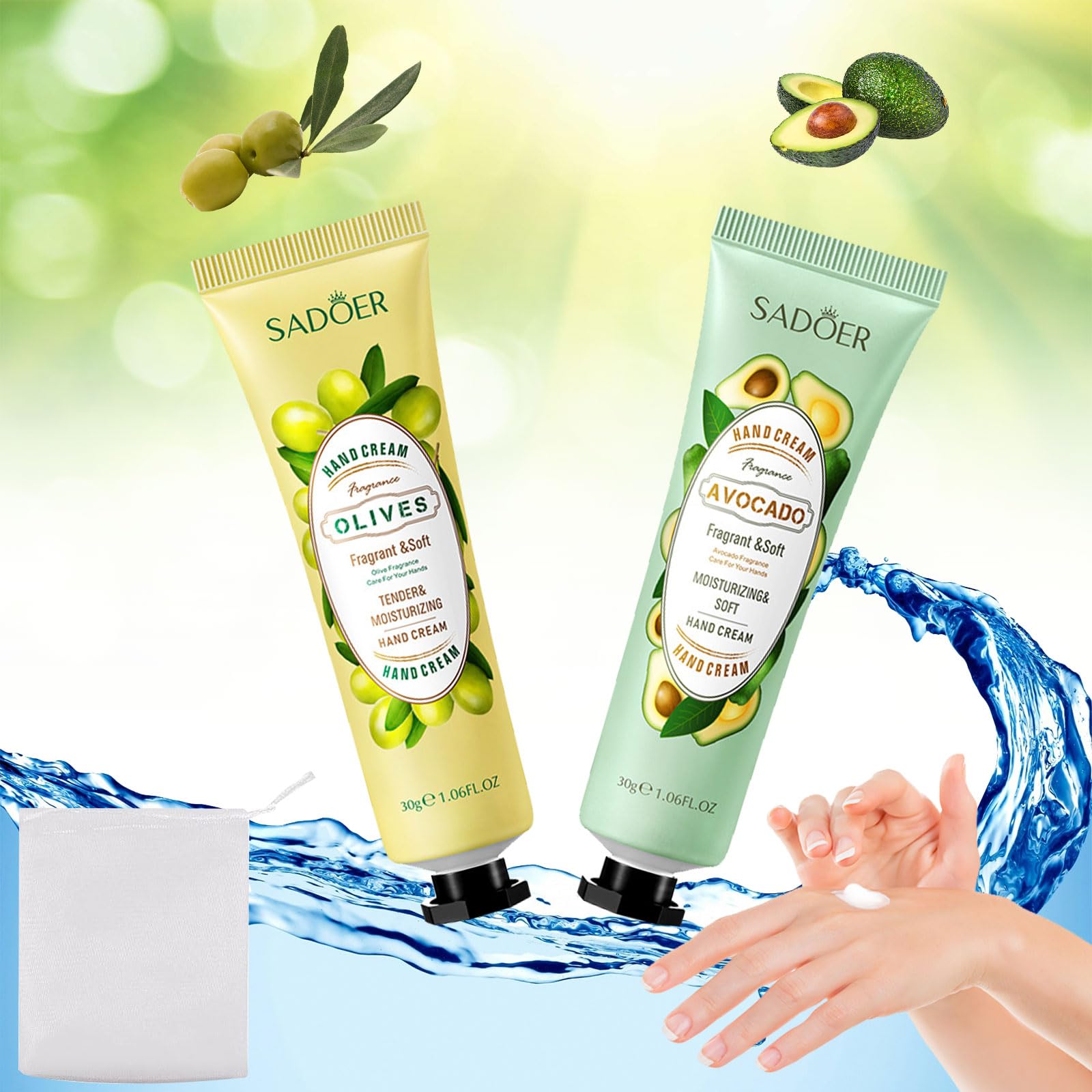 Avocado Olive Hand Cream, Natural Hand & Foot Cream, Moisturizing